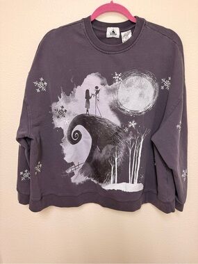 Disney's Tim Burton Nightmare Before Christmas Grey Sweatshirt XL  Graphic